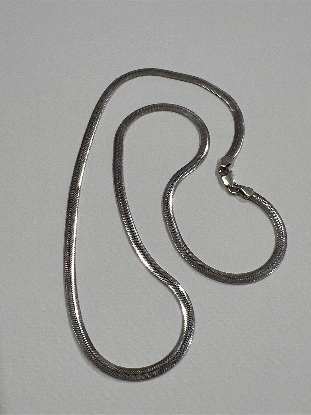 Sterling Silver Herringbone Chain Necklace